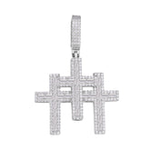 Triple Cross Moissanite Pendant